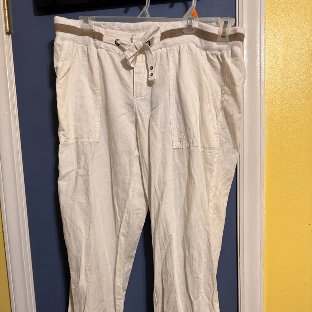 CONVERSE WHITE LINEN PANTS